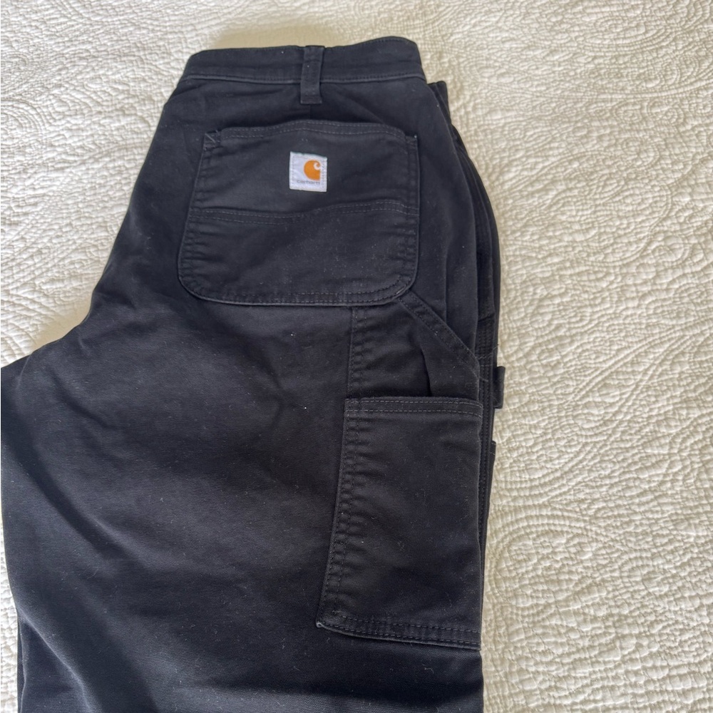 Women Carhartt Loose Fit Rugged Flex Work Pants Size 14 Black